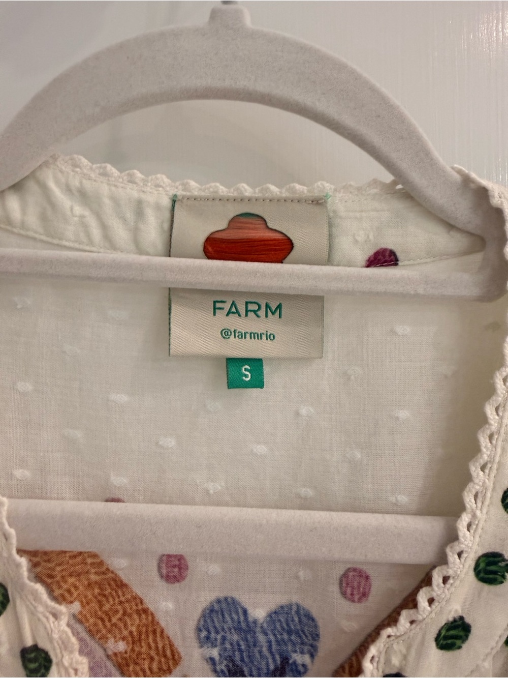 FARM Rio White Embroidered Dress with Blue, Green & Pink Accents - Picture 5 of 6